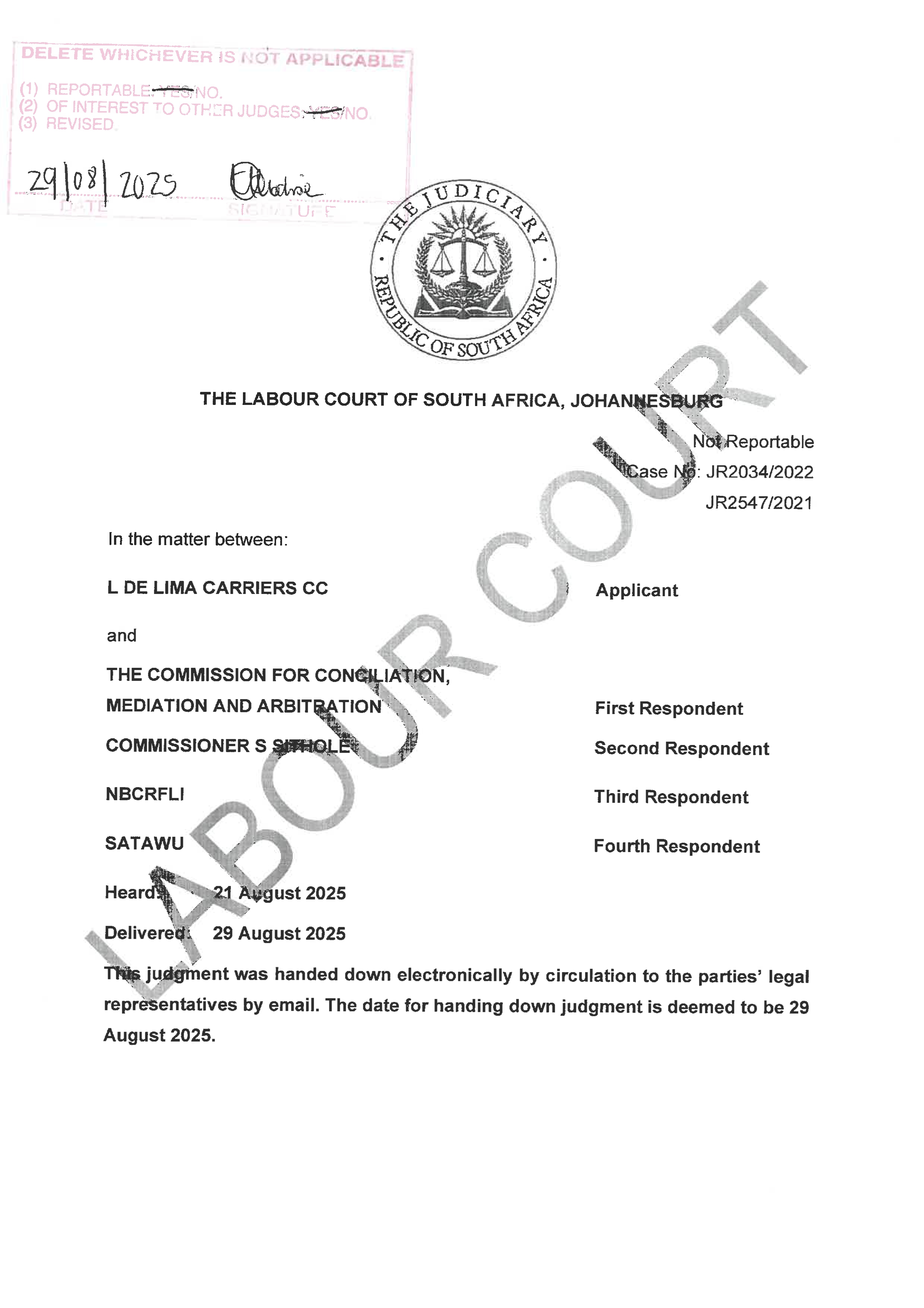 JR 2034 2022 _ JR 2547 2021 L DE LIMA CARRIERS CC vs CCMA AND 3 OTHERS (1)_page-0001